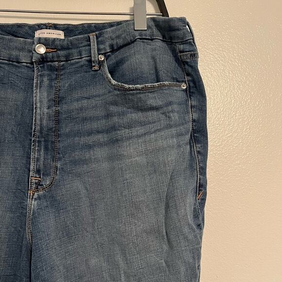 NWT Good American Good Waist Chewed Hem Distressed Jeans Plus Size 24 - Picture 4 of 10